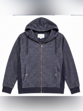 Paper Denim & Cloth Women’s Large Full Zip Hoodie Navy Heather Cotton Blend